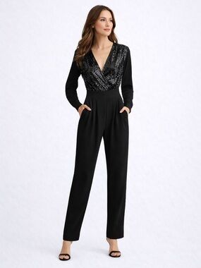 Lini Black Sequin Jumpsuit NWT - Holiday Party evening Outfit